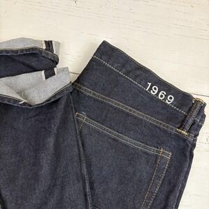 Gap 1969 Skinny Selvedge Jeans Mens Size 34 (35X32) Resin Rinse Zip Fly